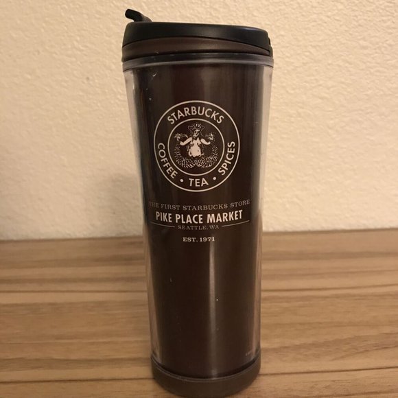 Starbucks 16oz Pike Place Market 2007 plastic Tumbler Travel Mug Seattle. - Picture 2 of 3